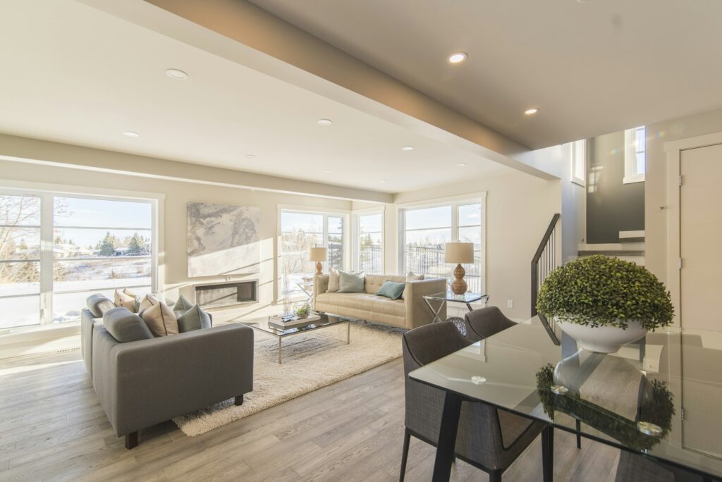 Beautiful shot of a modern house guest room